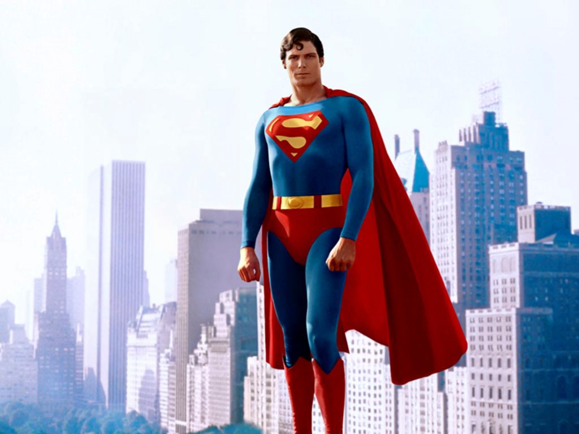 The first superhero, Superman, from the movie "Superman".